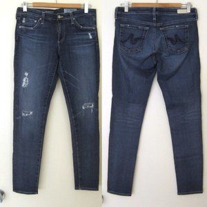 AG Adriano Goldschmied The Super Skinny Legging Ankle Distressed Jeans 29R